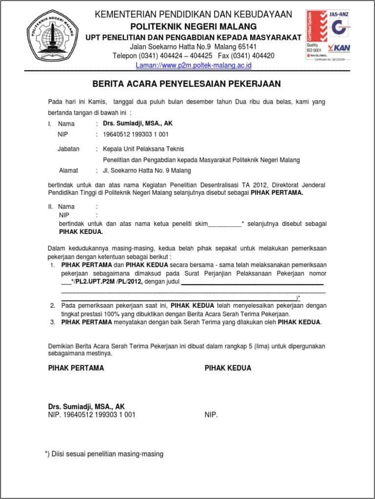 Detail Contoh Surat Serah Terima Pekerjaan Karena Resign Nomer 18