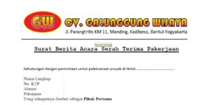 Detail Contoh Surat Serah Terima Pekerjaan Yang Sudah Selesai Nomer 44