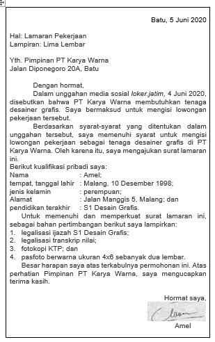 Detail Contoh Surat Setengah Lurus Nomer 19