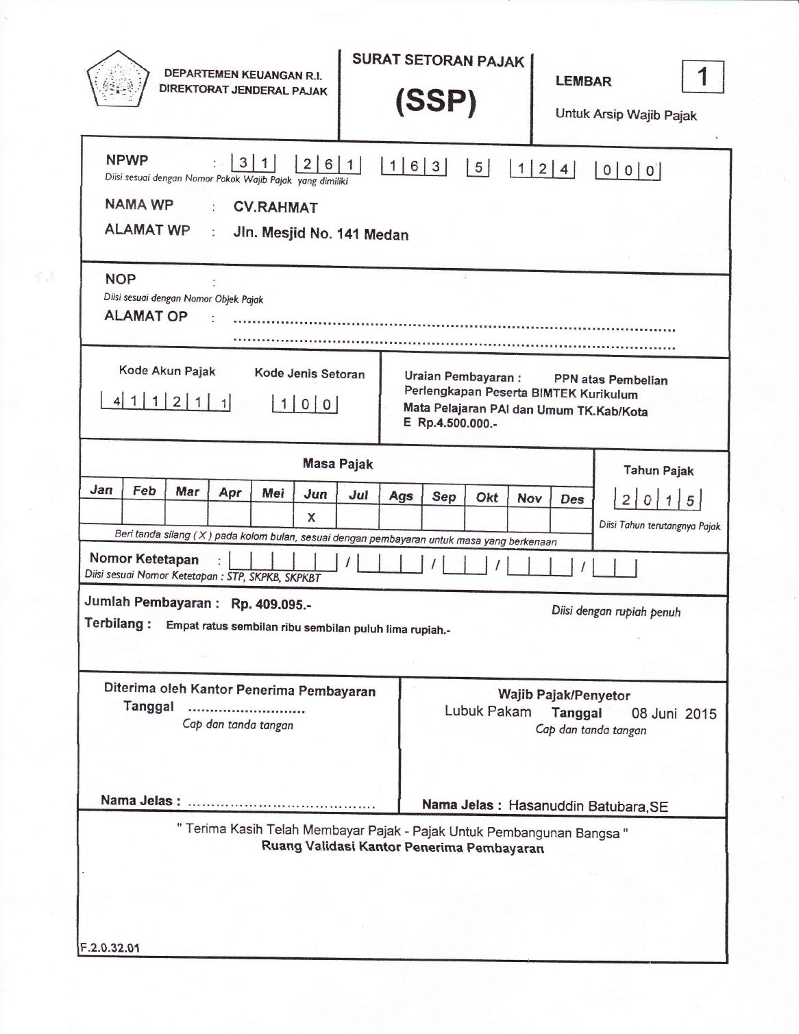 Detail Contoh Surat Setoran Pajak Nomer 37