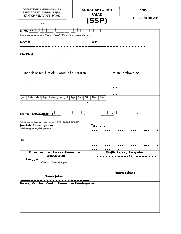 Detail Contoh Surat Setoran Pajak Nomer 41