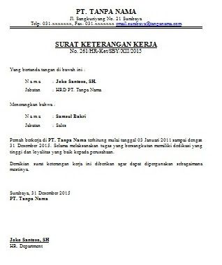 Detail Contoh Surat Sk Kerja Nomer 21