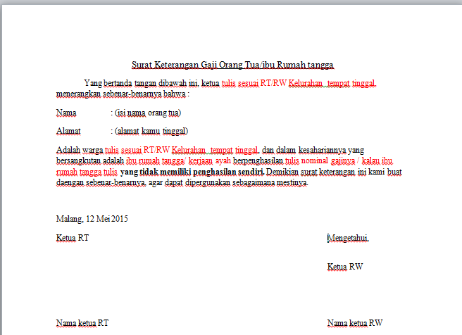 Detail Contoh Surat Slip Gaji Wiraswasta Nomer 47