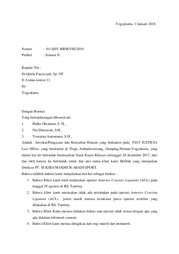 Detail Contoh Surat Somasi Hutang Nomer 21
