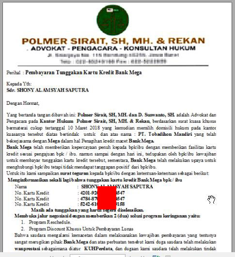 Detail Contoh Surat Somasi Penagihan Hutang Nomer 29