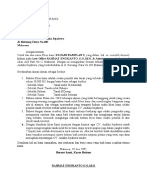 Detail Contoh Surat Somasi Tanah Nomer 30