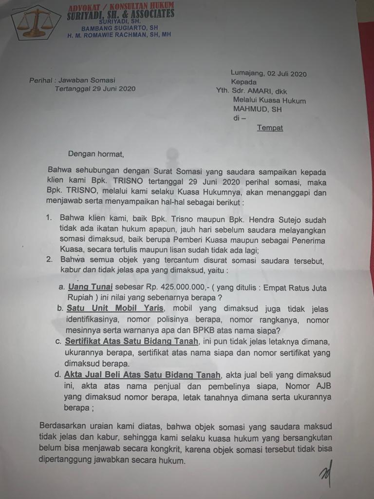 Detail Contoh Surat Somasi Tanah Nomer 33