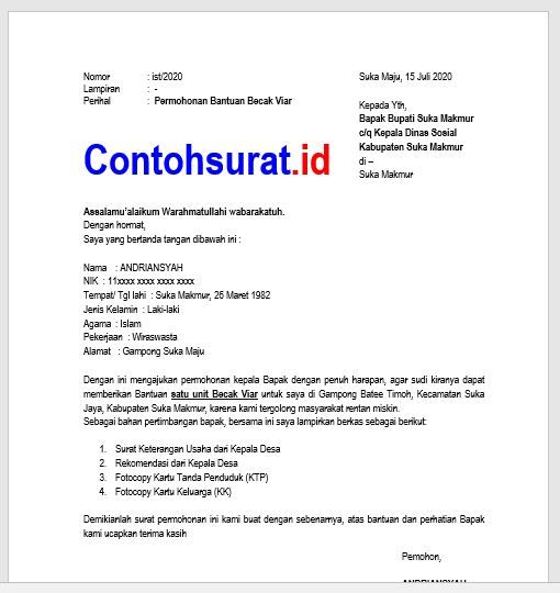 Detail Contoh Surat Sosial Nomer 35