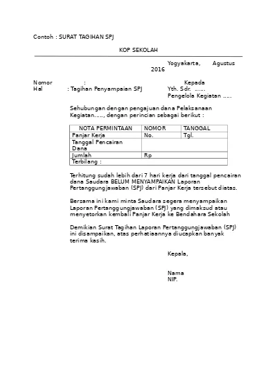 Detail Contoh Surat Spj Nomer 3
