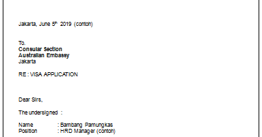 Detail Contoh Surat Sponsor Visa Nomer 46