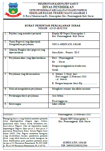 Detail Contoh Surat Sppd Sekolah Nomer 23