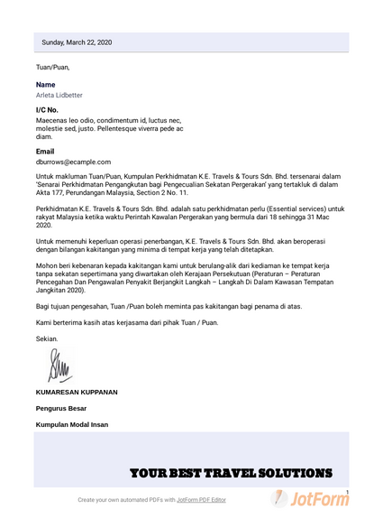 Detail Contoh Surat Statement Nomer 15