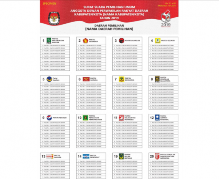 Detail Contoh Surat Suara Dprd 2019 Nomer 3