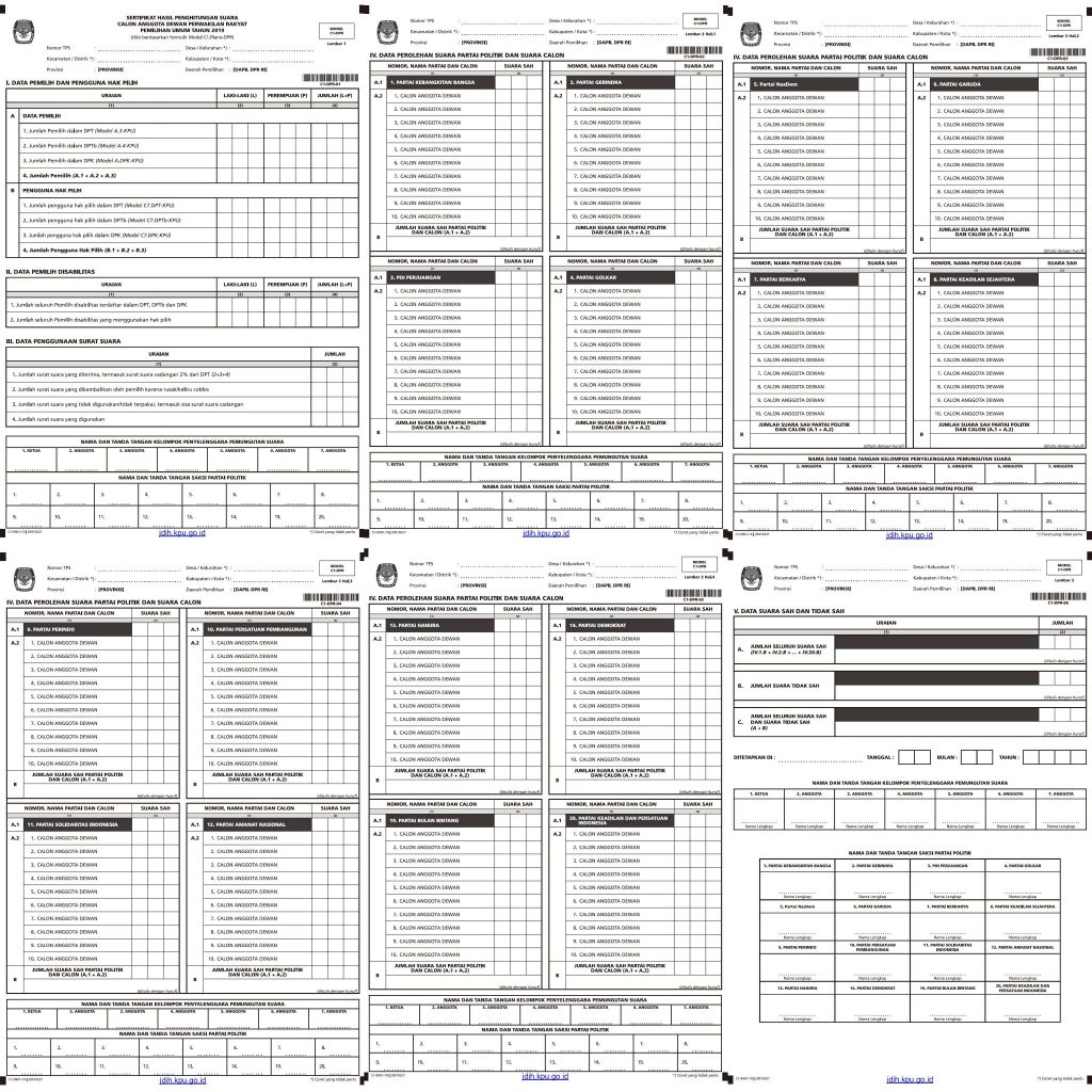 Detail Contoh Surat Suara Pemilu 17 April 2019 Nomer 41