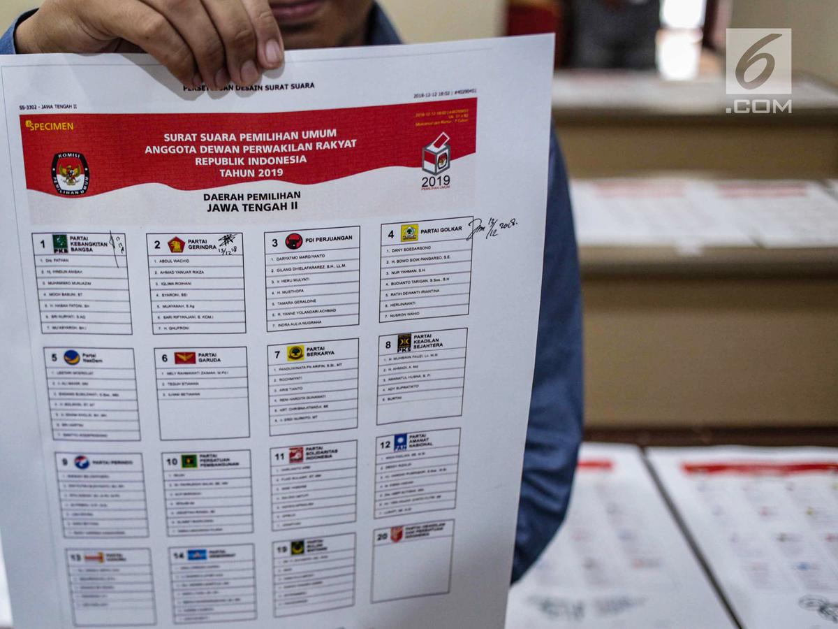 Detail Contoh Surat Suara Pemilu 2019 Dprd Kabupaten Nomer 12
