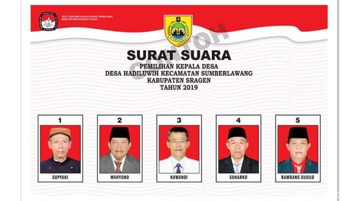 Contoh Surat Suara Pilkades 5 Calon - KibrisPDR