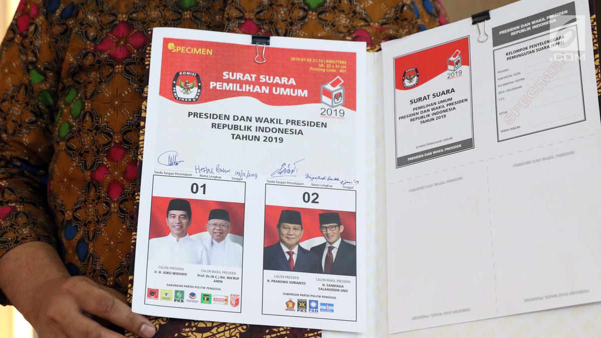 Detail Contoh Surat Suara Pilpres Nomer 2