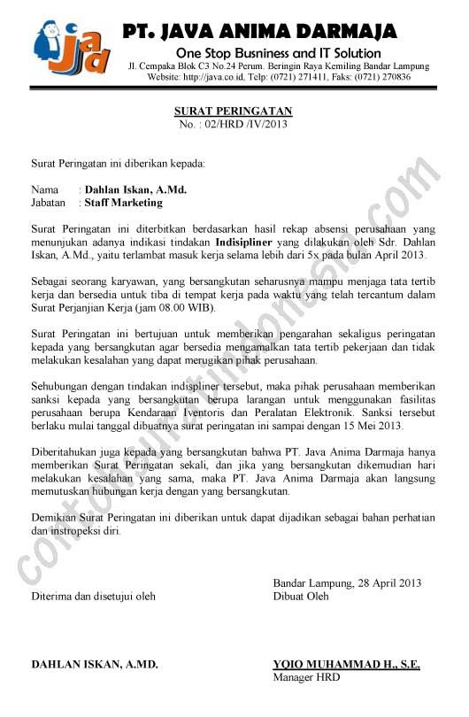 Detail Contoh Surat Surat Peringatan Nomer 13