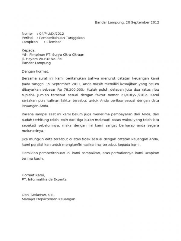 Detail Contoh Surat Tagihan Hutang Nomer 11