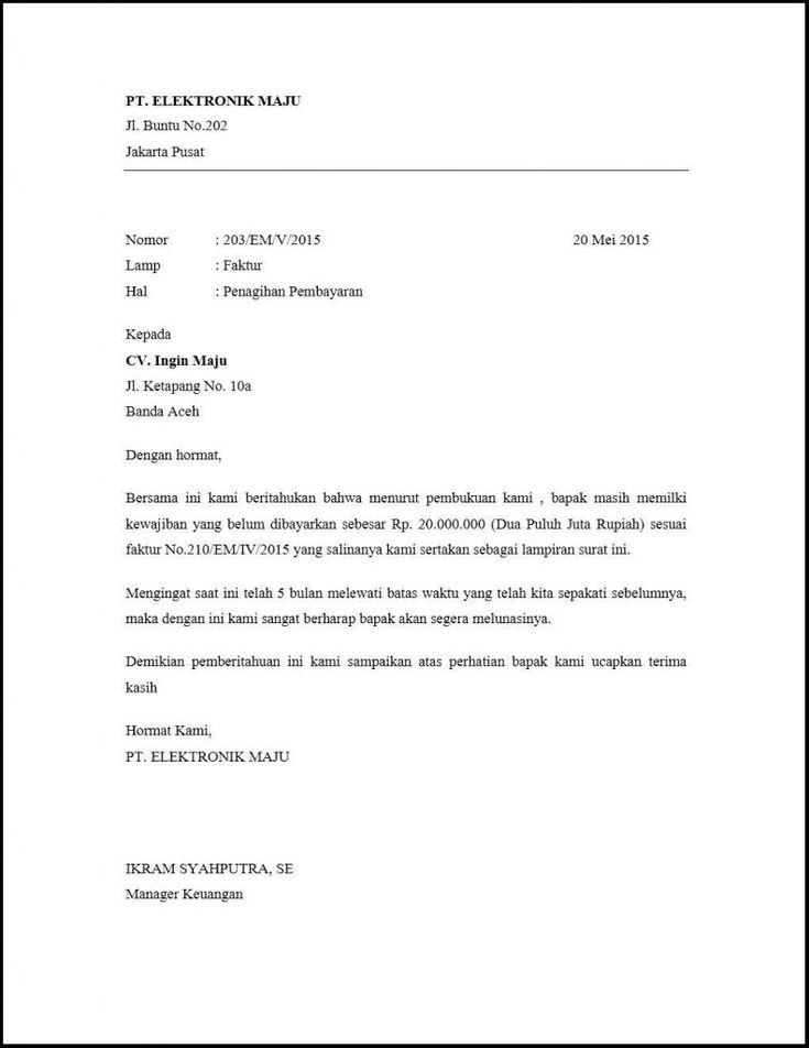 Detail Contoh Surat Tagihan Hutang Nomer 12