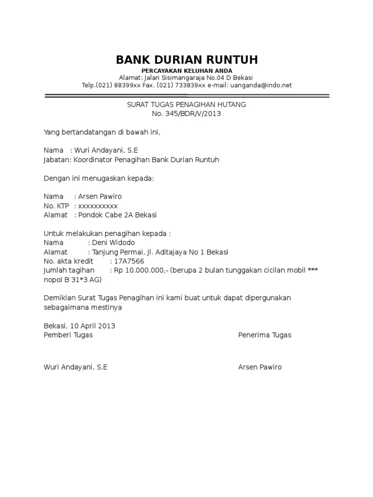 Detail Contoh Surat Tagihan Hutang Nomer 18