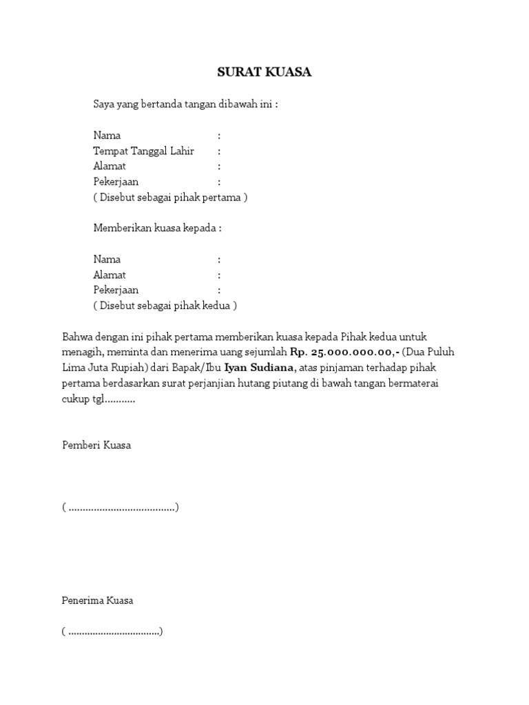Detail Contoh Surat Tagihan Hutang Nomer 24