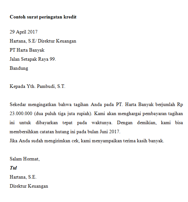 Detail Contoh Surat Tagihan Hutang Nomer 36