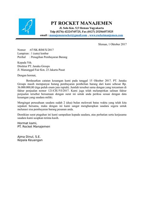 Detail Contoh Surat Tagihan Hutang Nomer 37