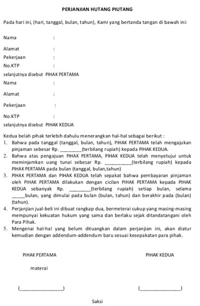 Detail Contoh Surat Tagihan Hutang Nomer 45