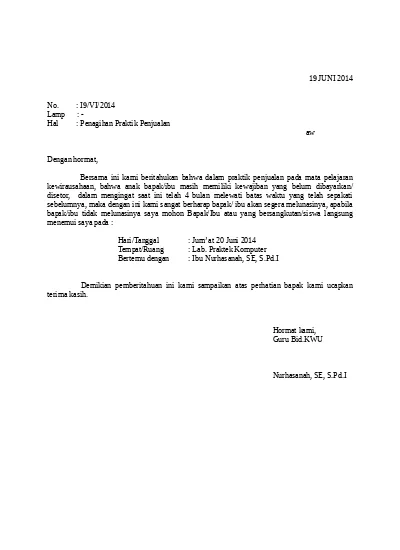 Detail Contoh Surat Tagihan Hutang Nomer 47