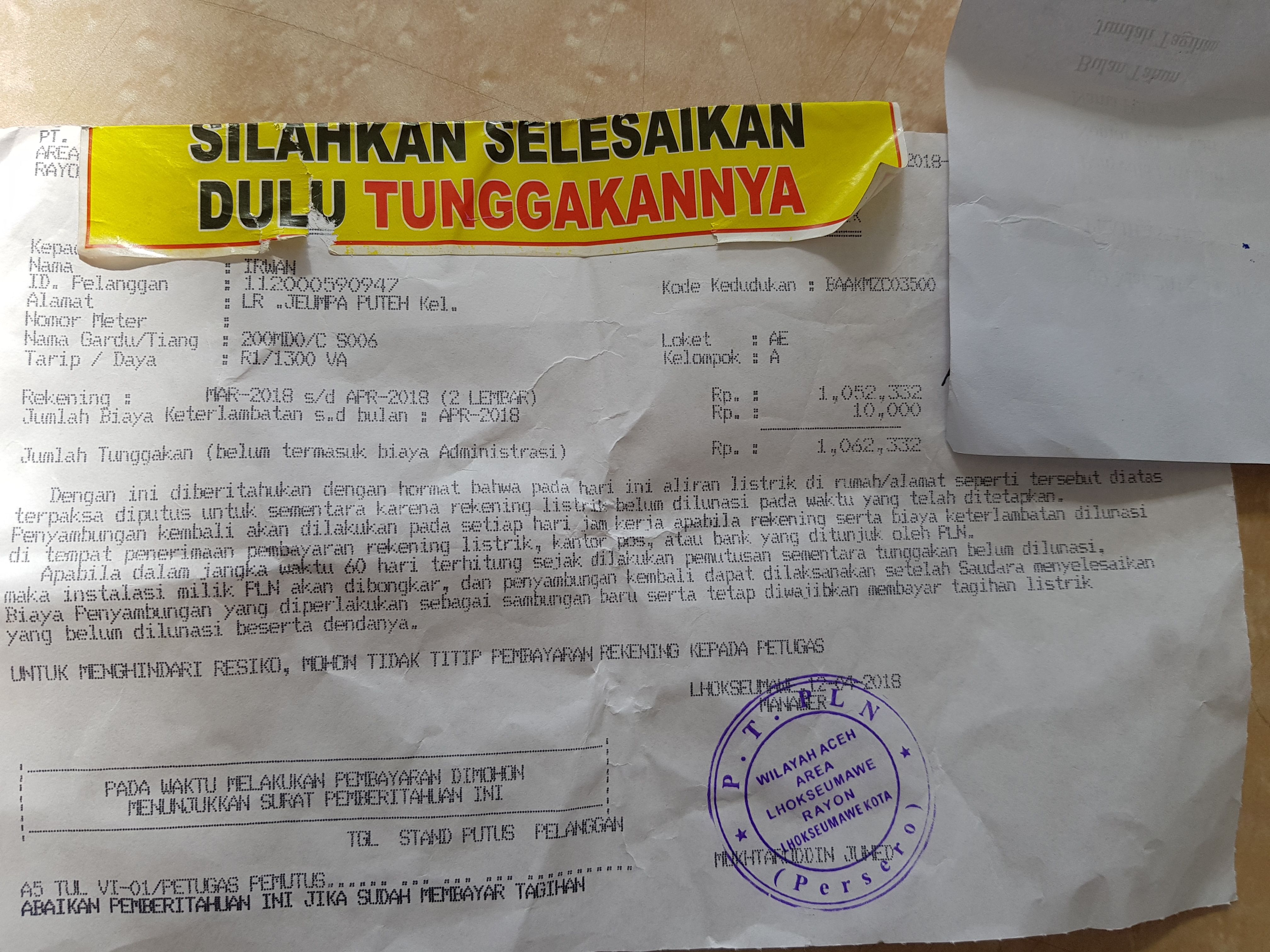 Detail Contoh Surat Tagihan Listrik Nomer 21