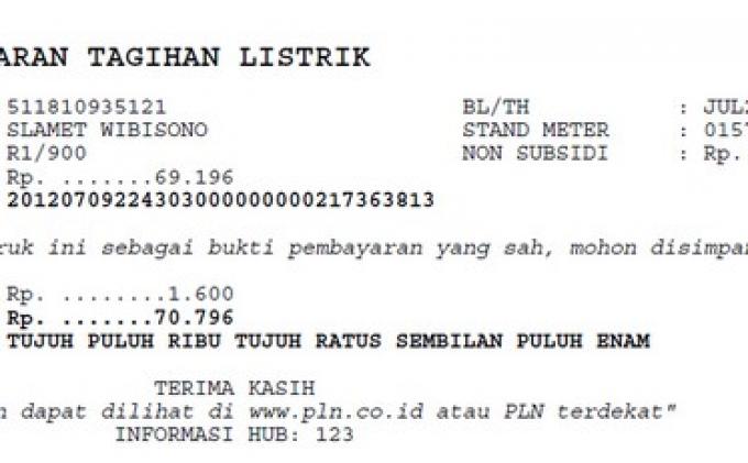 Detail Contoh Surat Tagihan Listrik Nomer 23