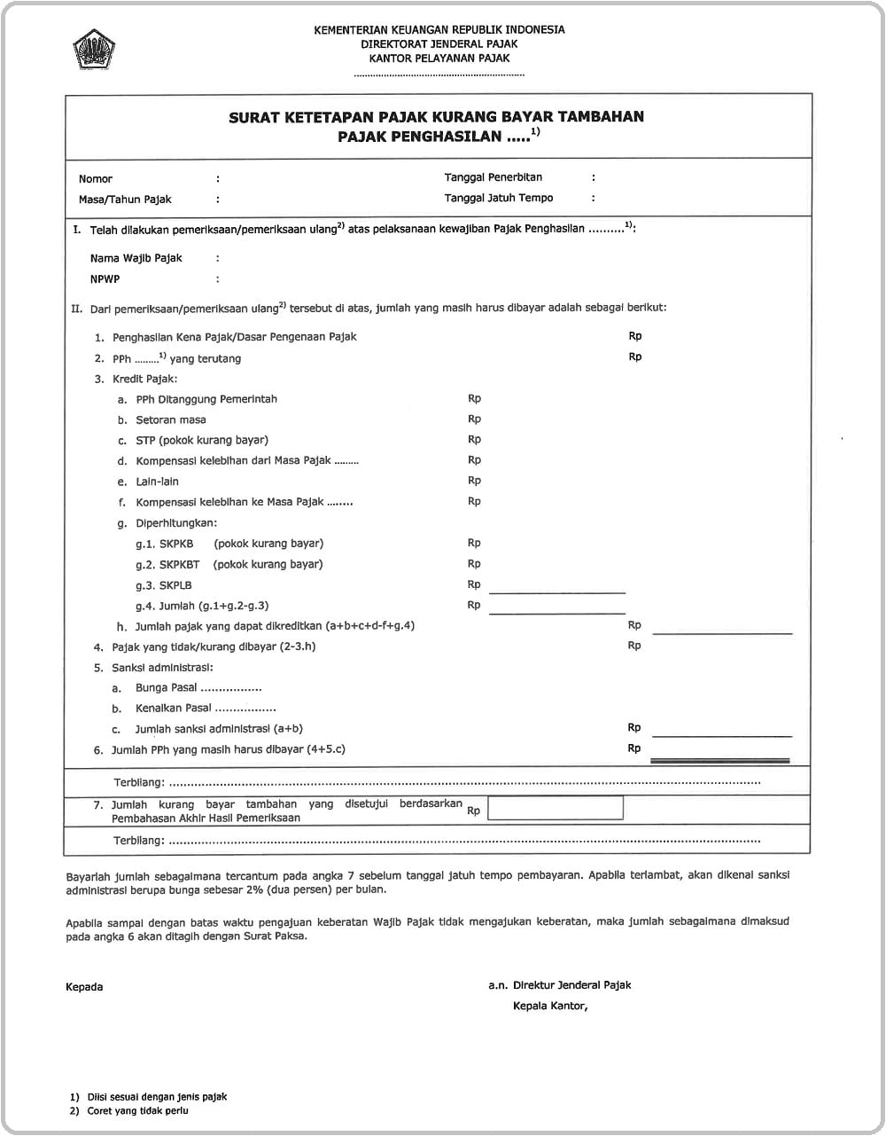 Detail Contoh Surat Tagihan Pajak Nomer 20