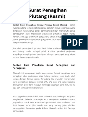 Detail Contoh Surat Tagihan Piutang Nomer 30