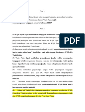 Detail Contoh Surat Tanggapan Hasil Pemeriksaan Pajak Nomer 5