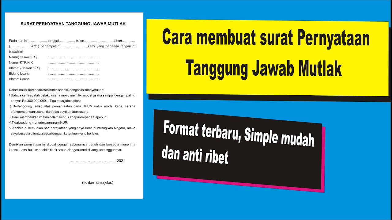 Detail Contoh Surat Tanggung Jawab Mutlak Orang Tua Nomer 38