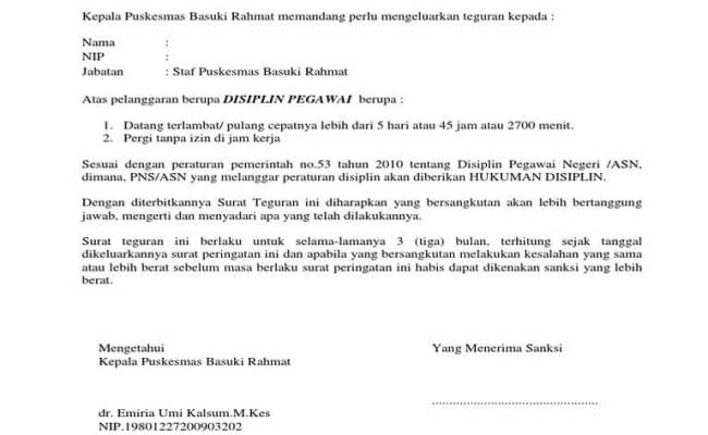 Detail Contoh Surat Teguran Pp 53 Nomer 39