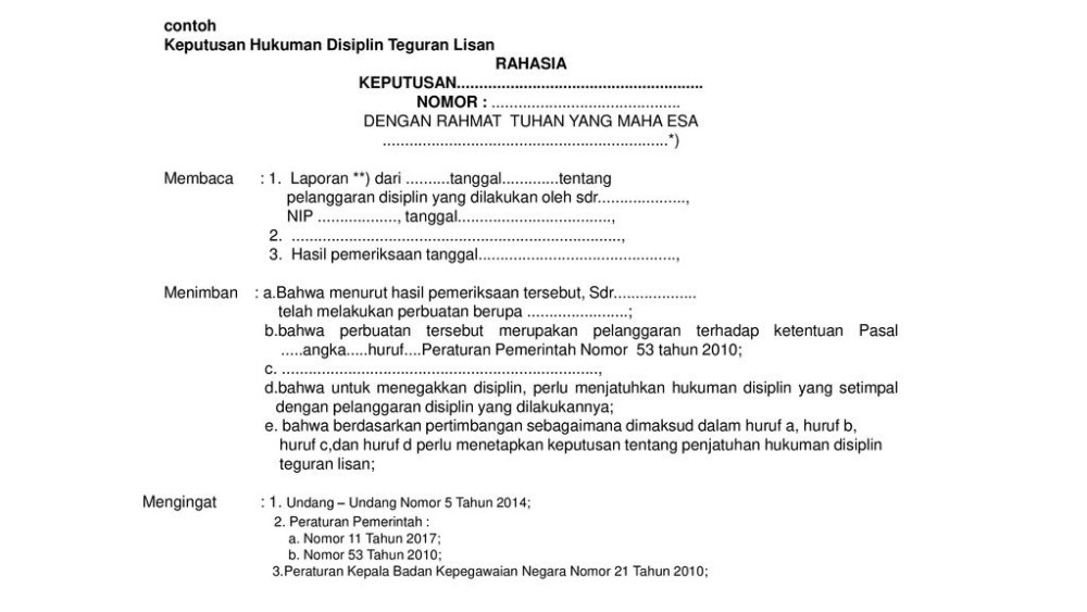 Detail Contoh Surat Teguran Tertulis Pns Nomer 15