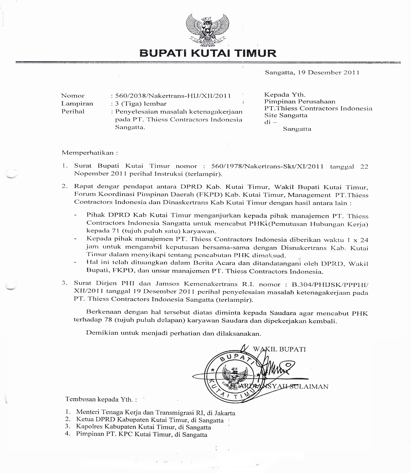 Contoh Surat Tembusan Ke Bupati - KibrisPDR