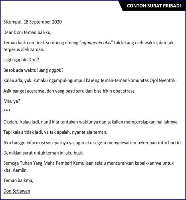 Detail Contoh Surat Tidak Resmi Untuk Sahabat Nomer 20