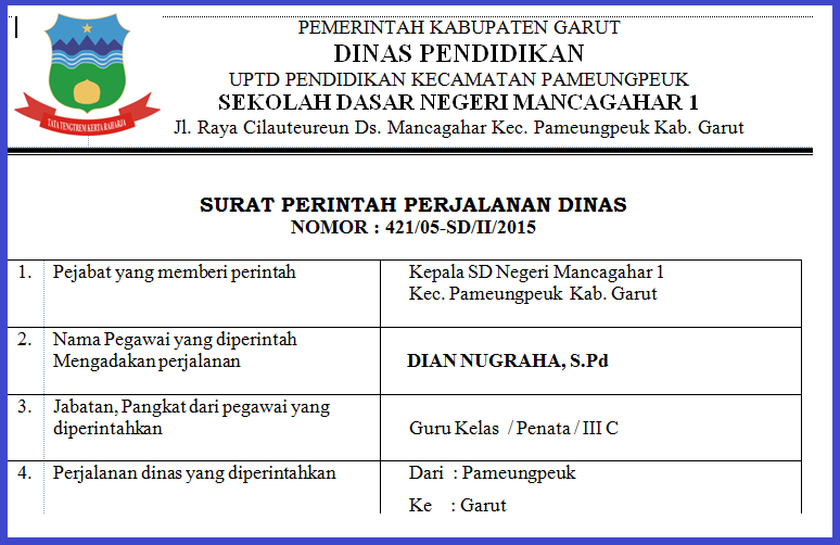 Detail Contoh Surat Tugas Dan Sppd Nomer 6