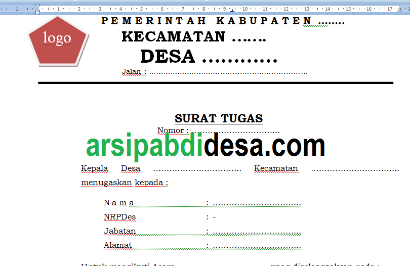 Detail Contoh Surat Tugas Dari Kepala Desa Nomer 26