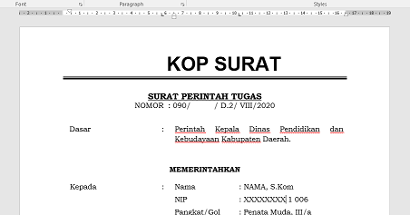 Download Contoh Surat Tugas Dinas Luar Nomer 30