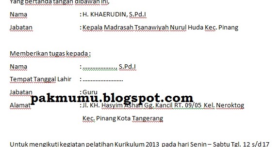 Detail Contoh Surat Tugas Guru Nomer 28