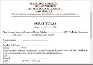 Detail Contoh Surat Tugas Guru Doc Nomer 16