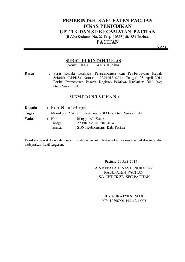 Detail Contoh Surat Tugas Guru Mengikuti Pelatihan Nomer 2