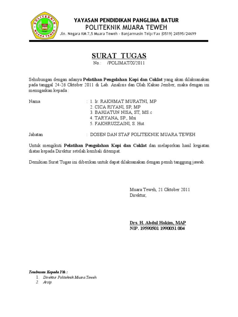 Detail Contoh Surat Tugas Guru Mengikuti Pelatihan Nomer 18