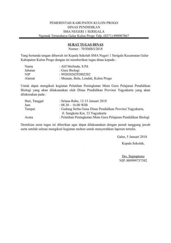 Detail Contoh Surat Tugas Guru Mengikuti Pelatihan Nomer 5