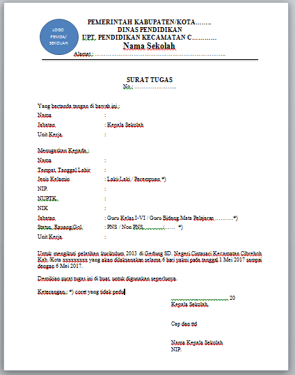 Detail Contoh Surat Tugas Kepala Sekolah Nomer 50