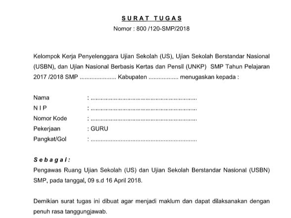 Detail Contoh Surat Tugas Pengawas Ujian Nomer 17